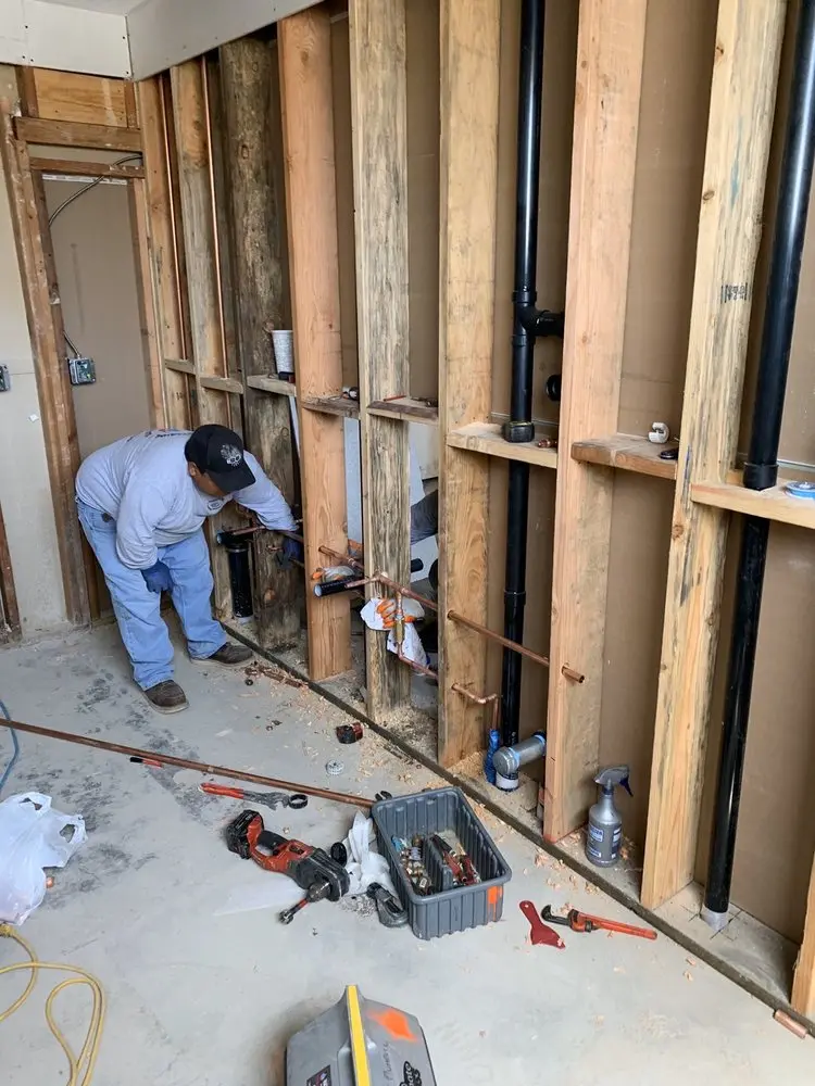 Commercial rough-in plumbing for Gas Line Repair in Warren